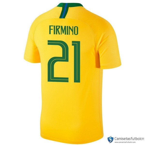 Camiseta Seleccion Brasil Primera equipo Firmino 2018 Amarillo